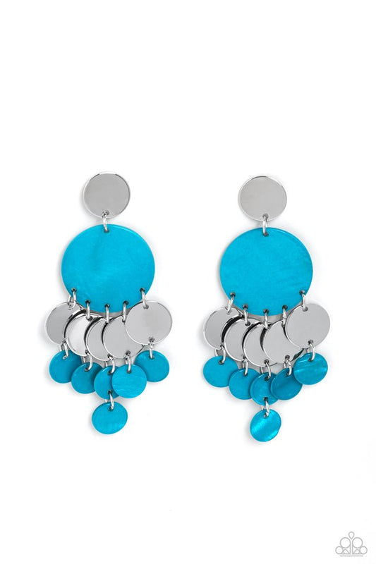 SHELL of the Ball - Blue - Paparazzi Earring Image