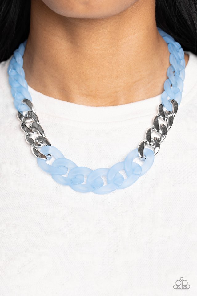 Blue acrylic online necklace paparazzi