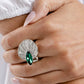 Fan Dance Dazzle - Green - Paparazzi Ring Image