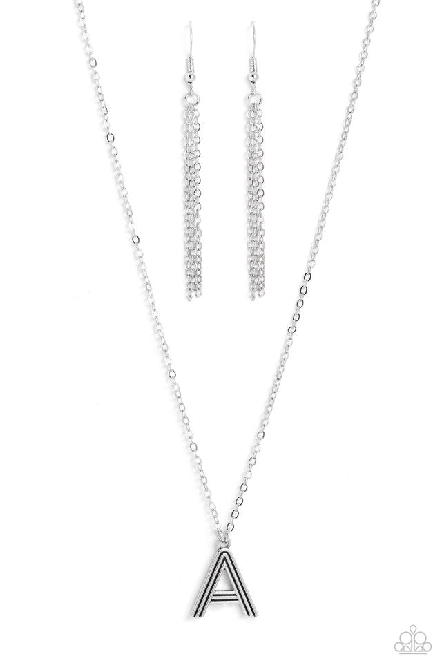 Leave Your Initials - Silver - A - Paparazzi Necklace Image