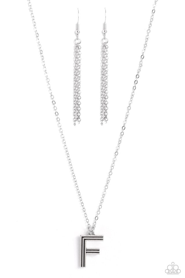 Leave Your Initials - Silver - F - Paparazzi Necklace Image
