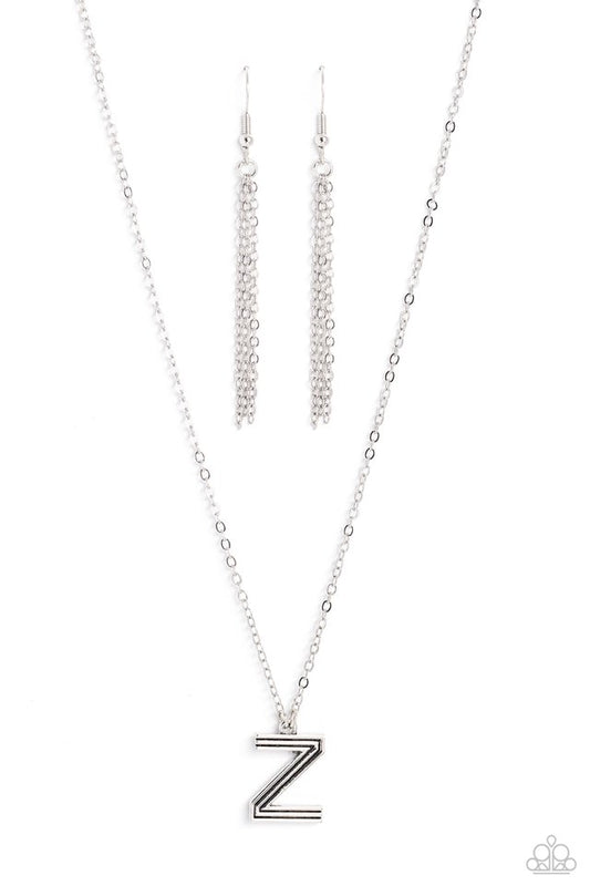 Leave Your Initials - Silver - Z - Paparazzi Necklace Image