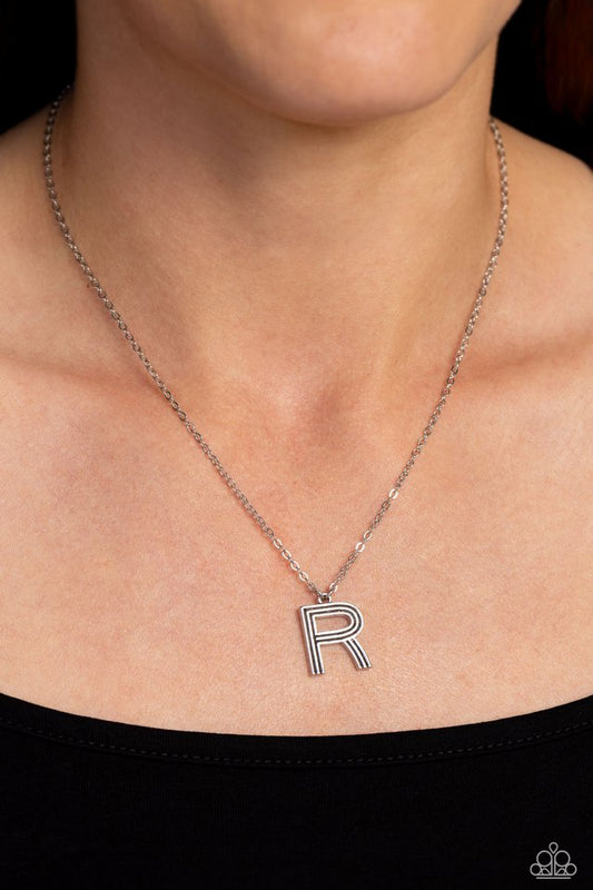 Leave Your Initials - Silver - R - Paparazzi Necklace Image