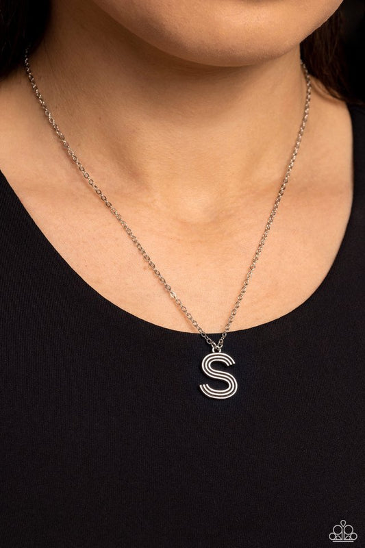 Leave Your Initials - Silver - S - Paparazzi Necklace Image