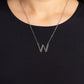 Leave Your Initials - Silver - W - Paparazzi Necklace Image