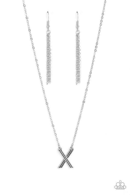 Leave Your Initials - Silver - X - Paparazzi Necklace Image