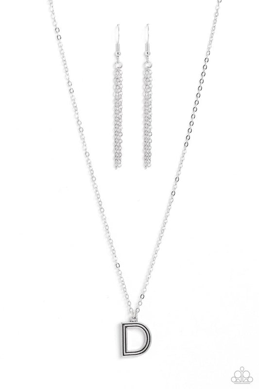 Leave Your Initials - Silver - D - Paparazzi Necklace Image