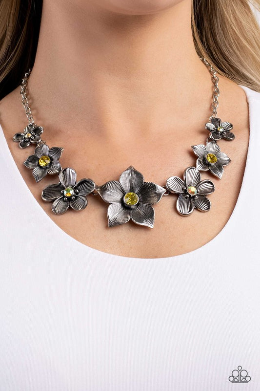 Free FLORAL - Yellow - Paparazzi Necklace Image