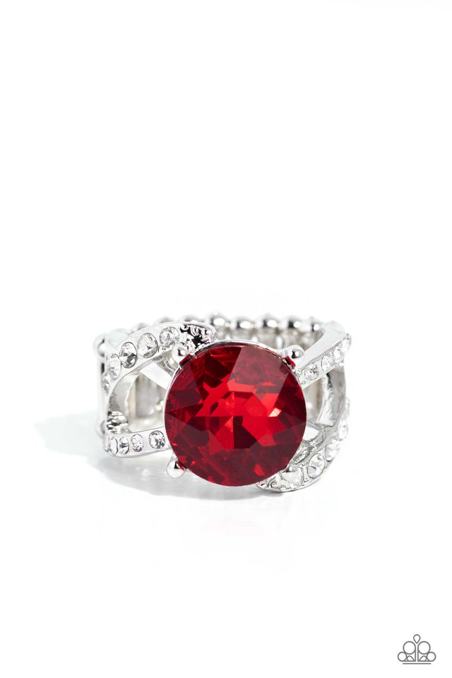 Scintillating Swirl - Red - Paparazzi Ring Image