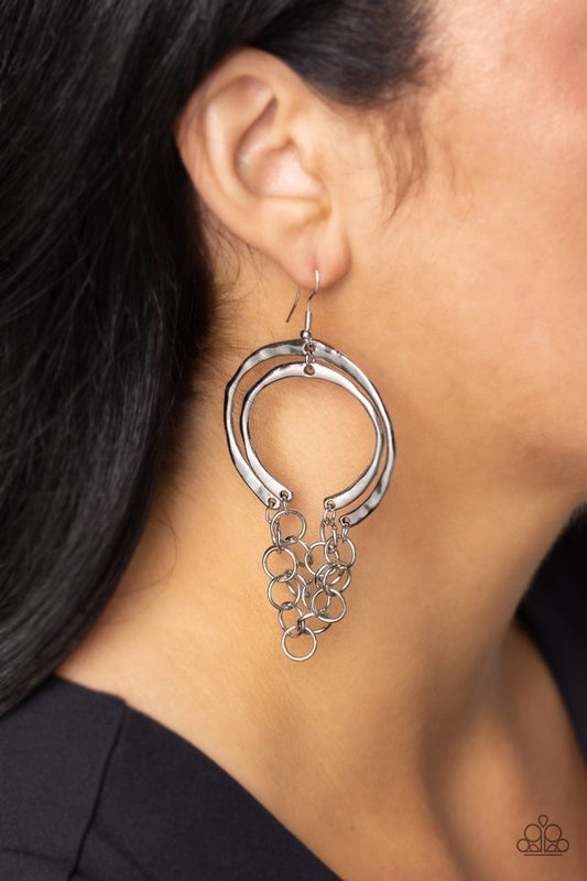 Dont Go CHAINg-ing - Silver - Paparazzi Earring Image
