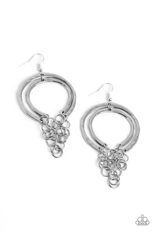 Dont Go CHAINg-ing - Silver - Paparazzi Earring Image