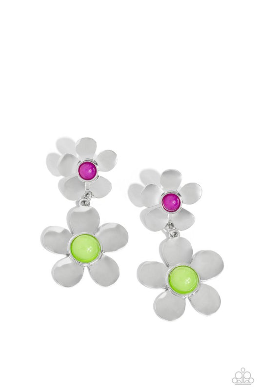 Fashionable Florals - Green - Paparazzi Earring Image