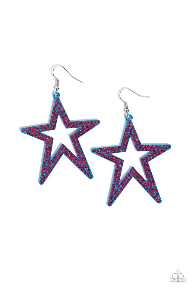 Rockstar Energy - Blue - Paparazzi Earring Image