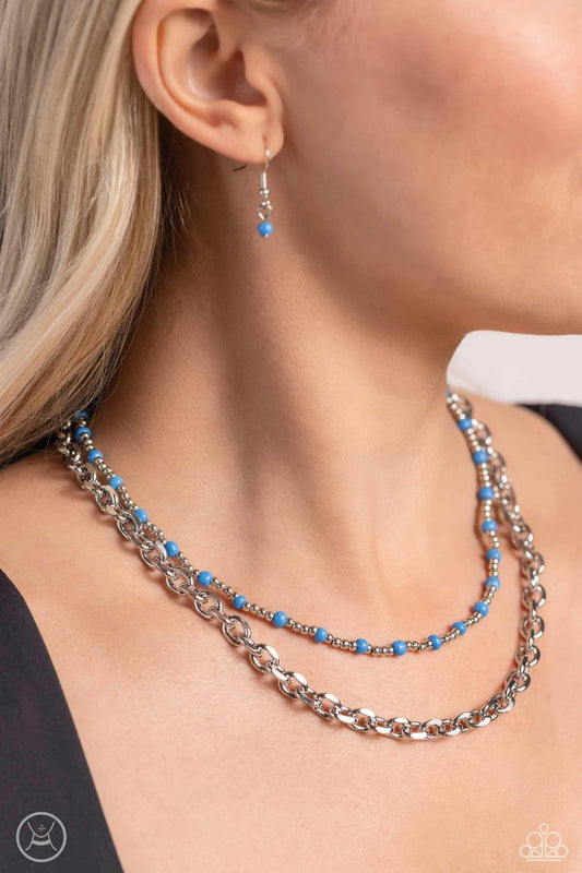A Pop of Color - Blue - Paparazzi Necklace Image