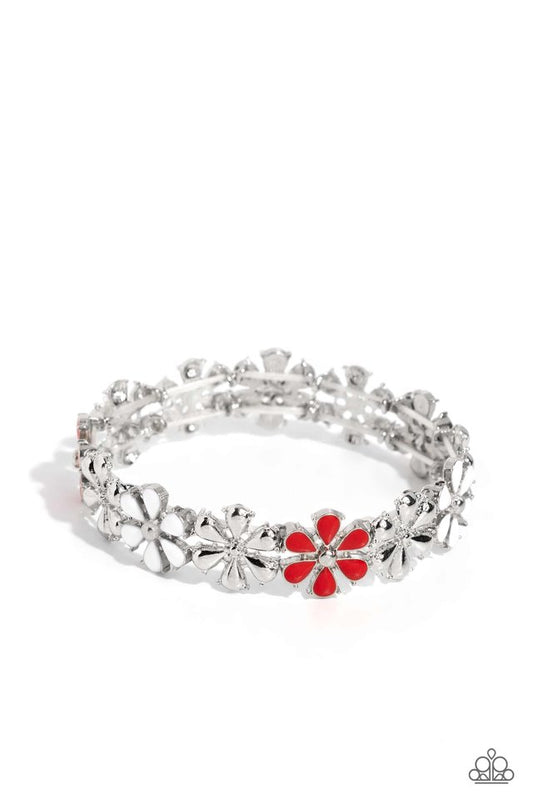 Floral Fair - Red - Paparazzi Bracelet Image