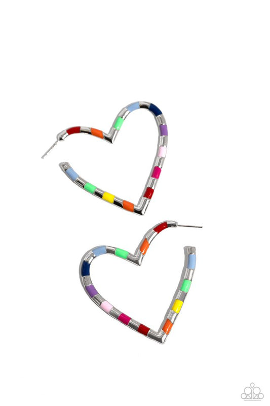 Striped Sweethearts - Multi - Paparazzi Earring Image