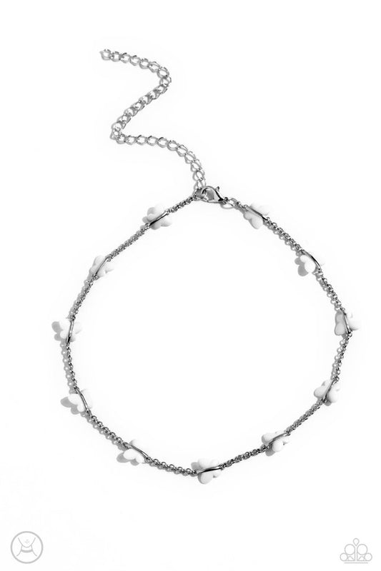 FLYING in Wait - White - Paparazzi Necklace Image