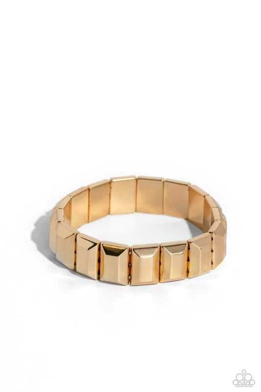 Chunky Champion - Gold - Paparazzi Bracelet Image
