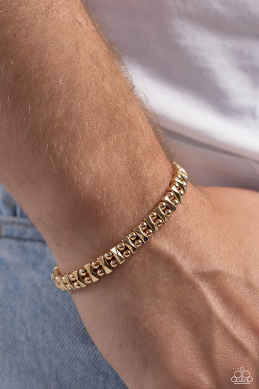 Fortune Favors The Fierce - Gold - Paparazzi Bracelet Image