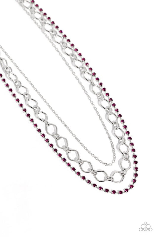 Tasteful Tiers - Pink - Paparazzi Necklace Image