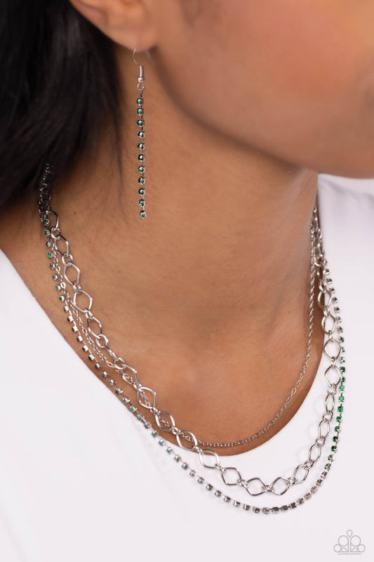 Tasteful Tiers - Green - Paparazzi Necklace Image
