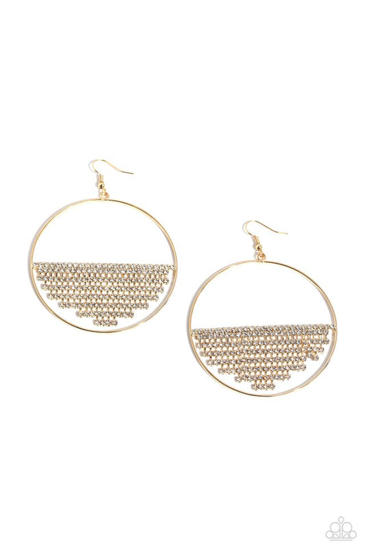 Fierce Fringe - Gold - Paparazzi Earring Image
