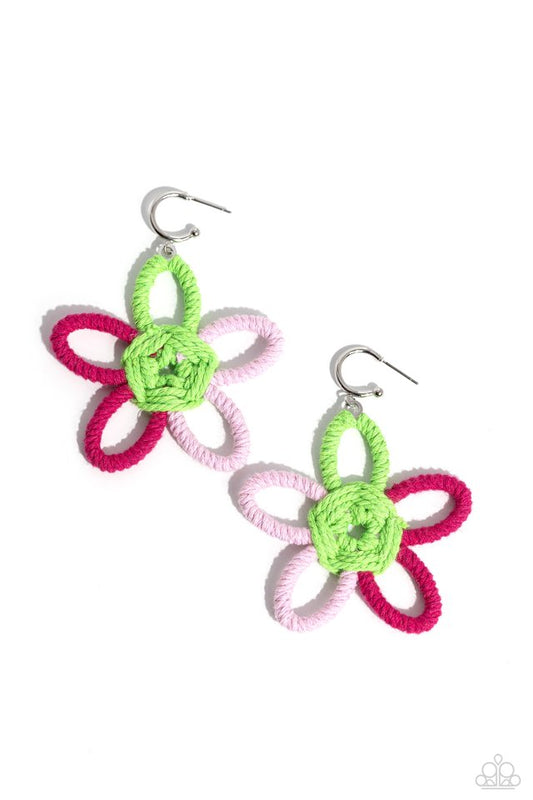 Spin a Yarn - Pink - Paparazzi Earring Image