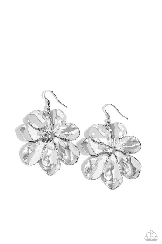 Hinging Hallmark - Silver - Paparazzi Earring Image