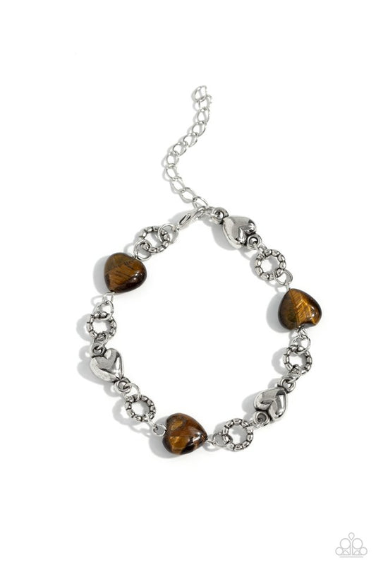 I Can Feel Your Heartbeat - Brown - Paparazzi Bracelet Image