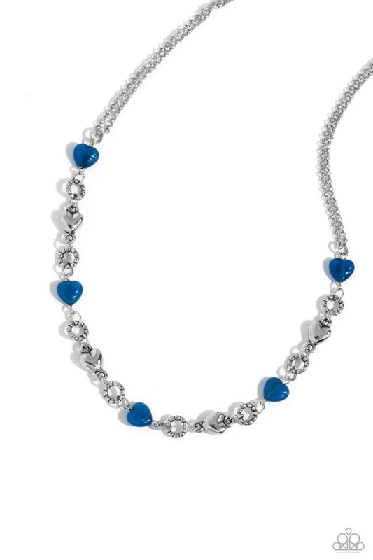 My HEARTBEAT Will Go On - Blue - Paparazzi Necklace Image
