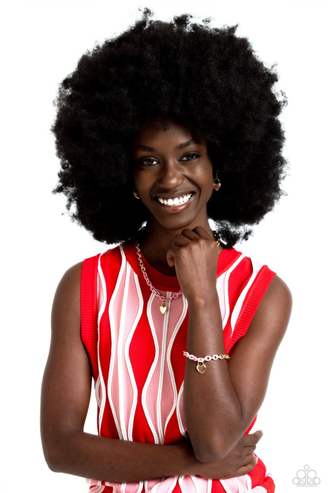 Locked Down - Pink - Paparazzi Necklace Image