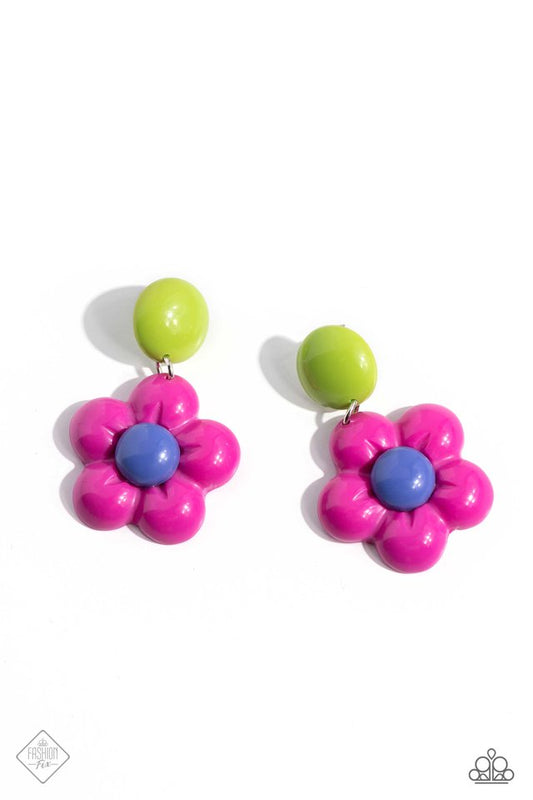 Poppin Posies - Pink - Paparazzi Earring Image
