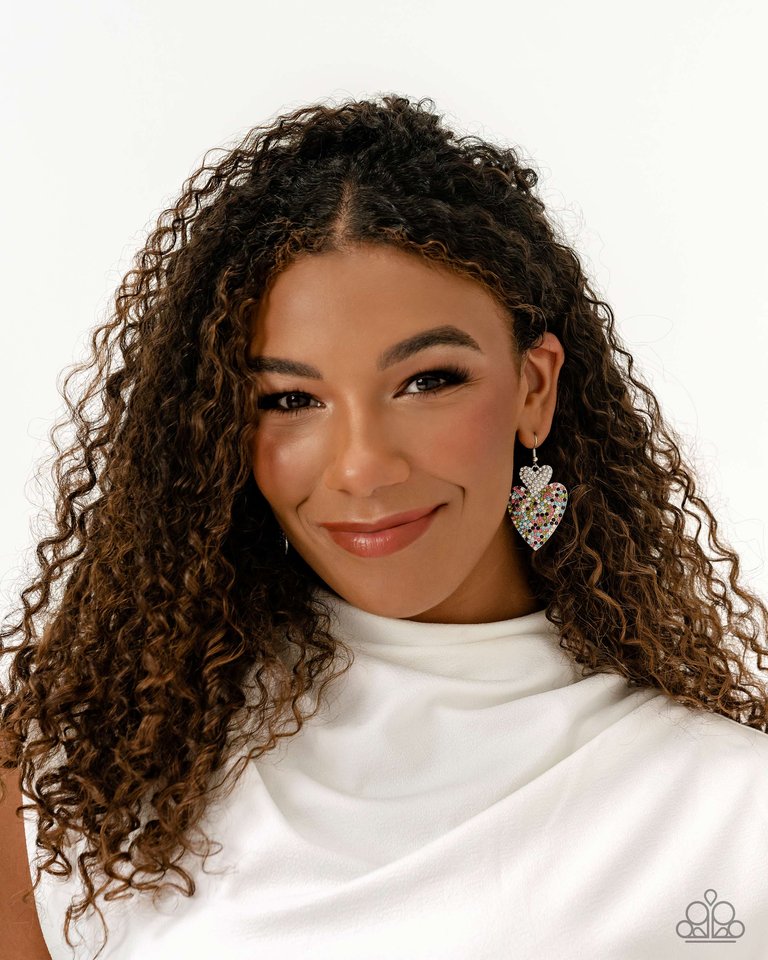 Flirting Flourish - White - Paparazzi Earring Image