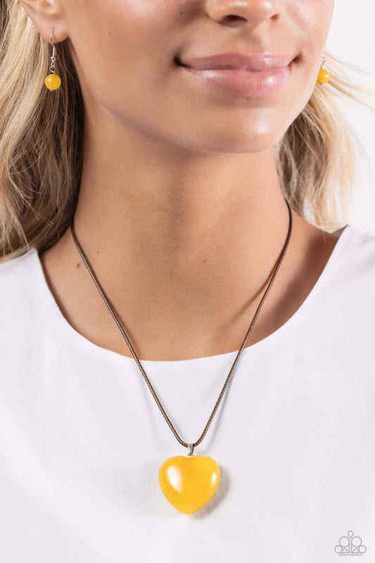 Serene Sweetheart - Yellow - Paparazzi Necklace Image