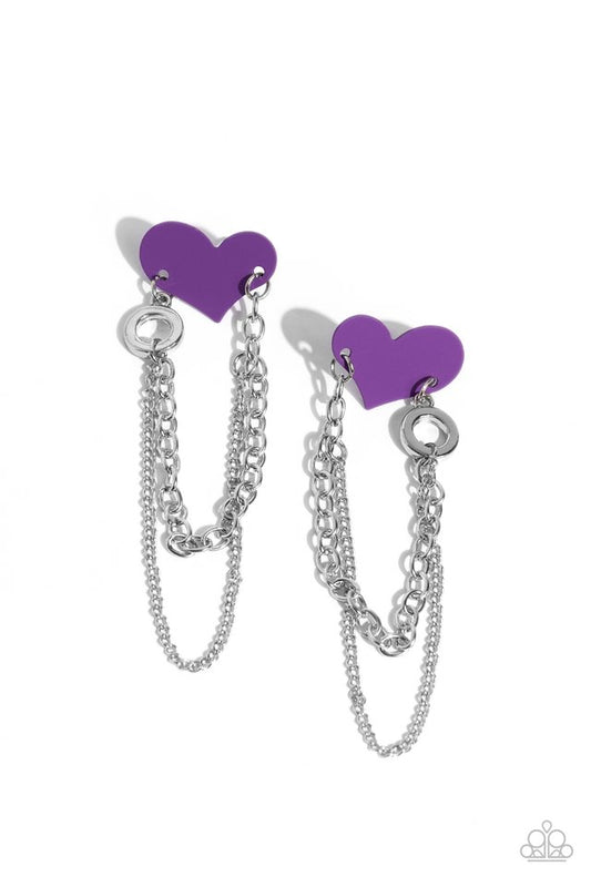 Altered Affection - Purple - Paparazzi Earring Image