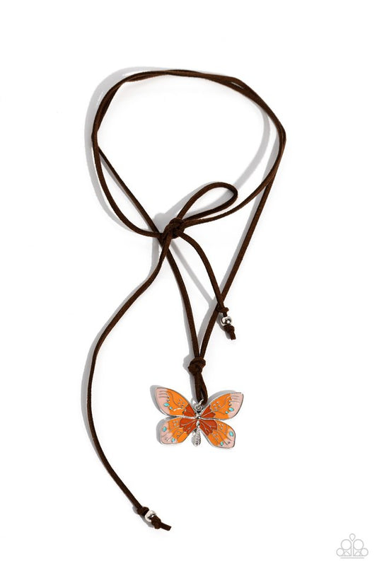 Winged Wanderer - Orange - Paparazzi Necklace Image