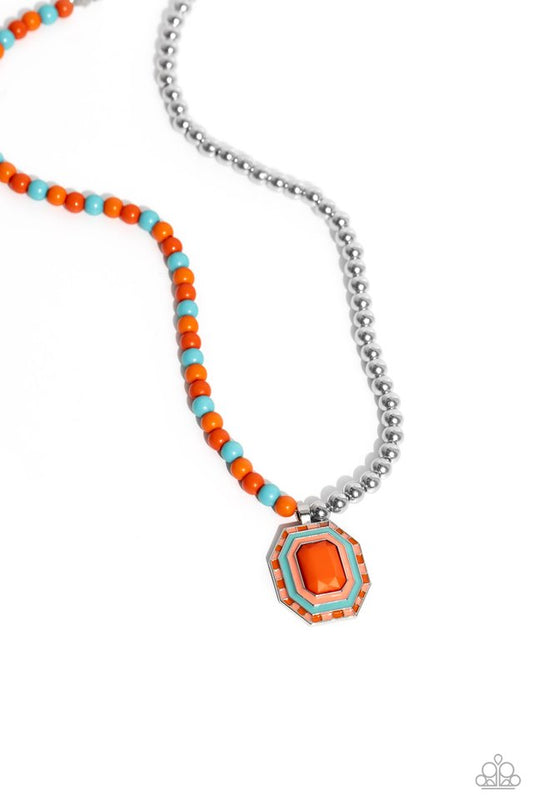Contrasting Candy - Orange - Paparazzi Necklace Image