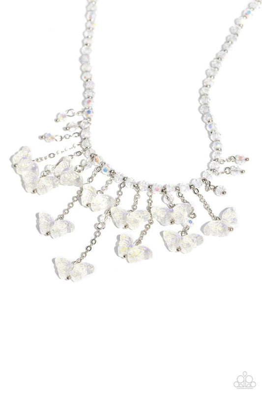 Majestic Metamorphosis - White - Paparazzi Necklace Image