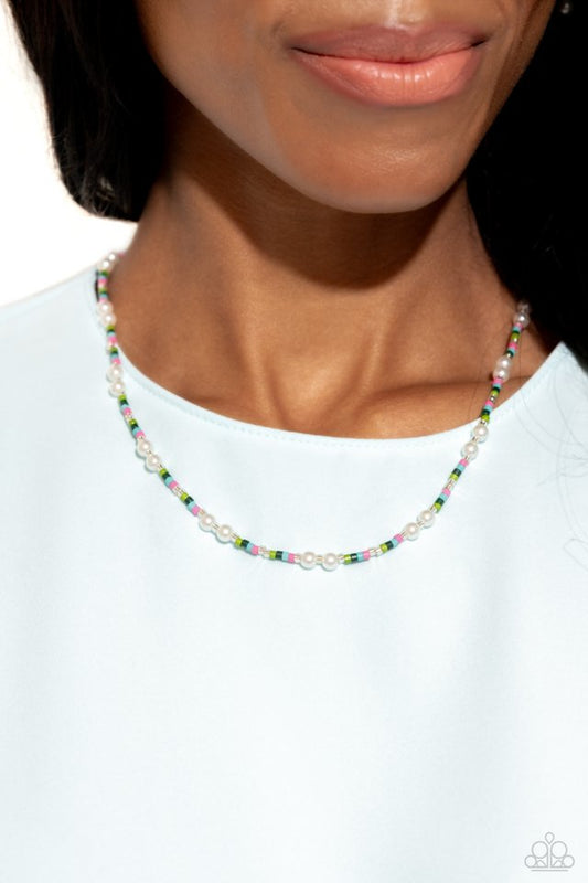 Colorblock Charm - Green - Paparazzi Necklace Image