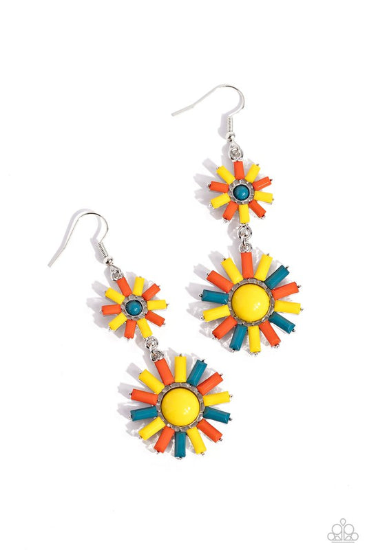 SUN Wild - Yellow - Paparazzi Earring Image
