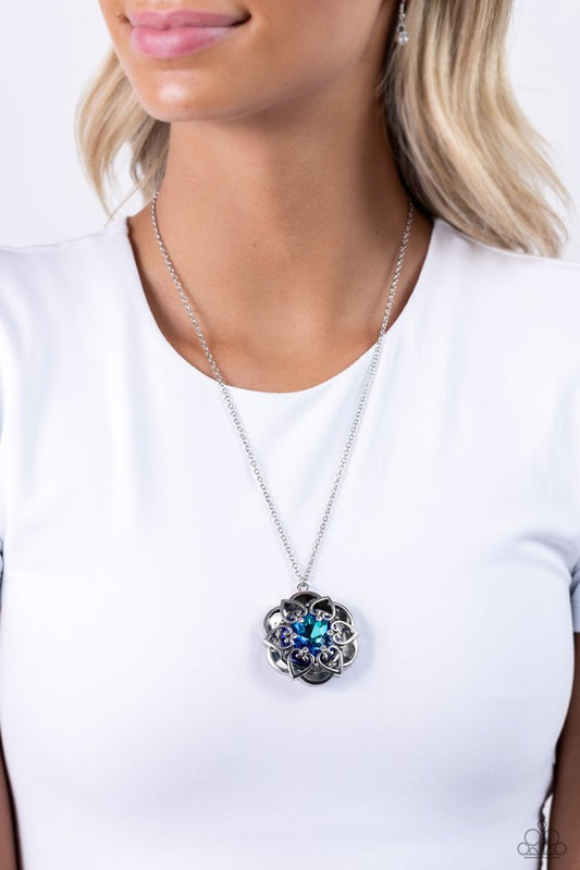 Flowering Fantasy - Blue - Paparazzi Necklace Image