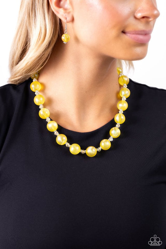 Timelessly Tantalizing - Yellow - Paparazzi Necklace Image