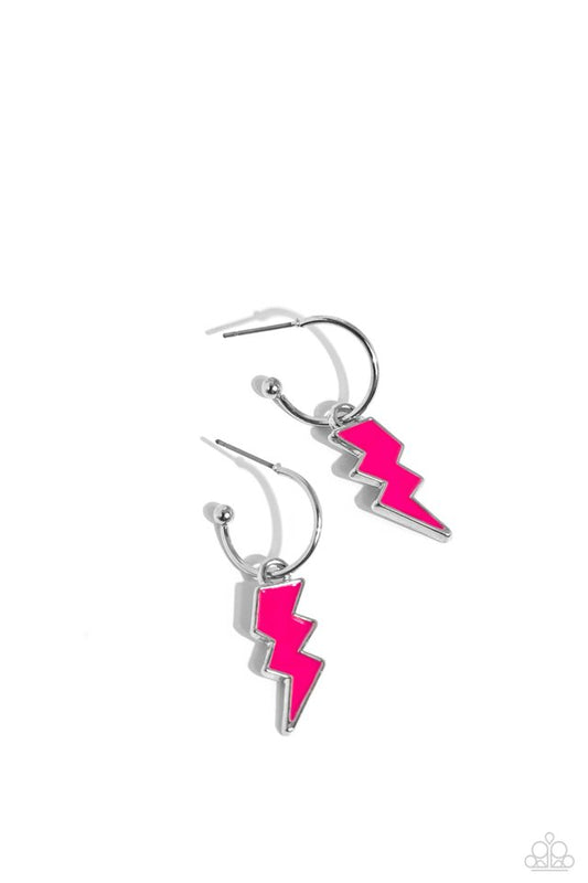 Lightning Limit - Pink - Paparazzi Earring Image
