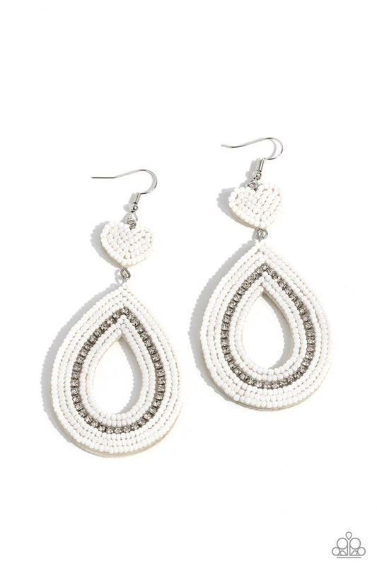 Now SEED Here - White - Paparazzi Earring Image