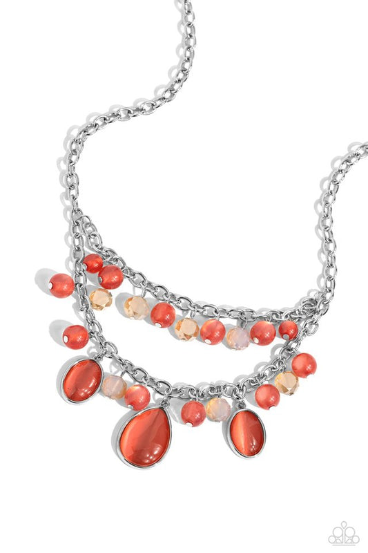 Dewy Disposition - Orange - Paparazzi Necklace Image