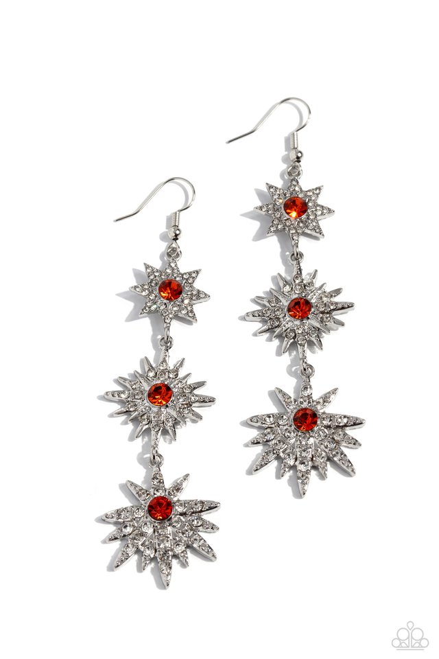 Stellar Series - Orange - Paparazzi Earring Image