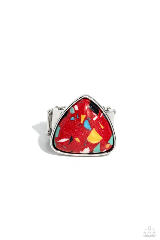 Patterned Paladin - Red - Paparazzi Ring Image