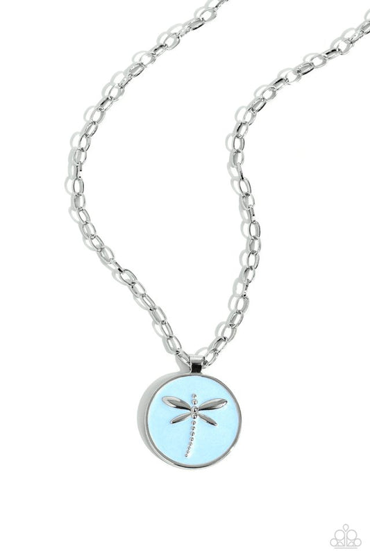 Decorative Dragonfly - Blue - Paparazzi Necklace Image