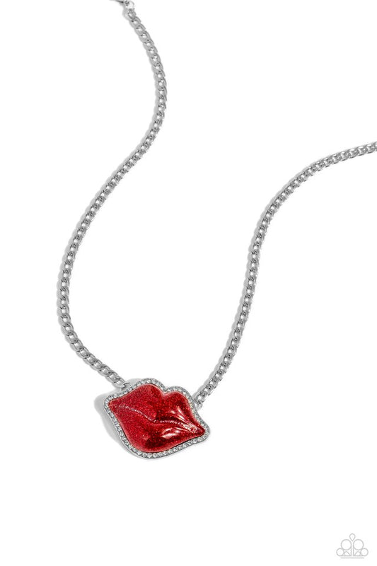 Lip Locked - Red - Paparazzi Necklace Image