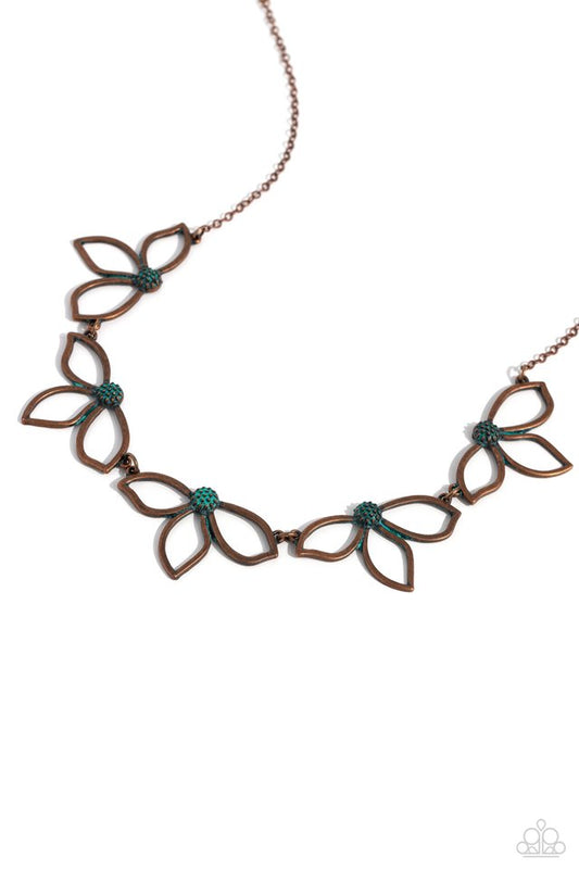 Petal Pageantry - Copper - Paparazzi Necklace Image